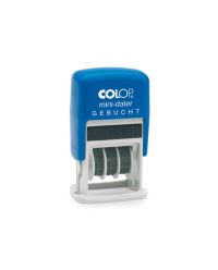 Colop Mini Dater S160/L3 mit Datum rot und Wortabdruck GEBUCHT  ZWEIFARBIG