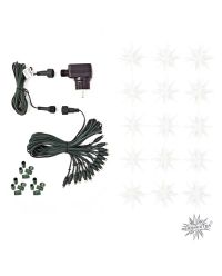 Miniatur Sternenkette weiß mit 15 Herrnhuter Sternen a 8 cm  